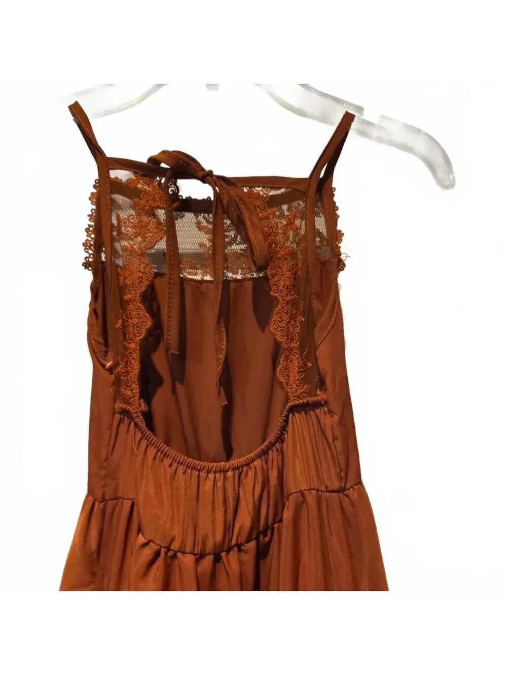 Joyfolie By Mia Joy 6 Girls Rust Colored Sleeveless Lace Tiered Maxi Dress